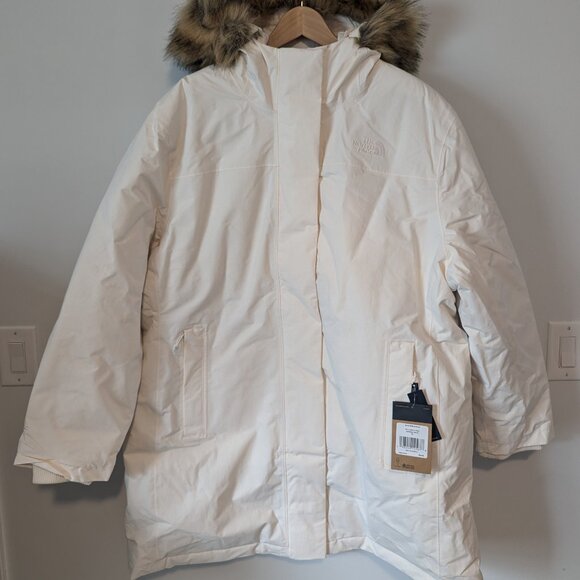 The North Face Plus Size Arctic 600 Down Parka Jacket Coat Ivory Gardenia 3X - Picture 1 of 5